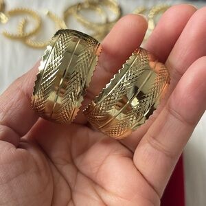 Elegant 14k Gold Plated Women's Hoop Earrings